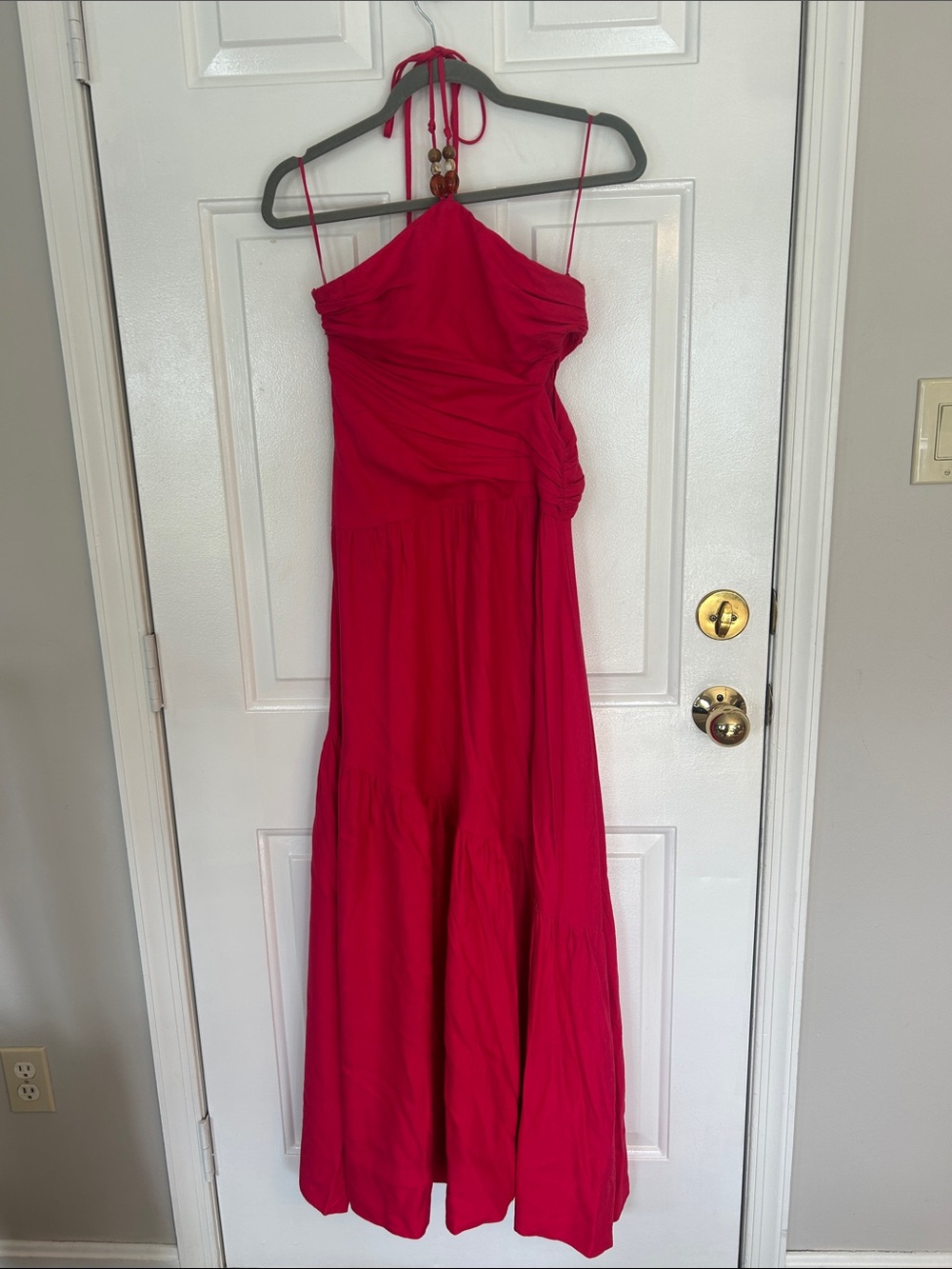 ASTR The Label Pink Halter Maxi Dress